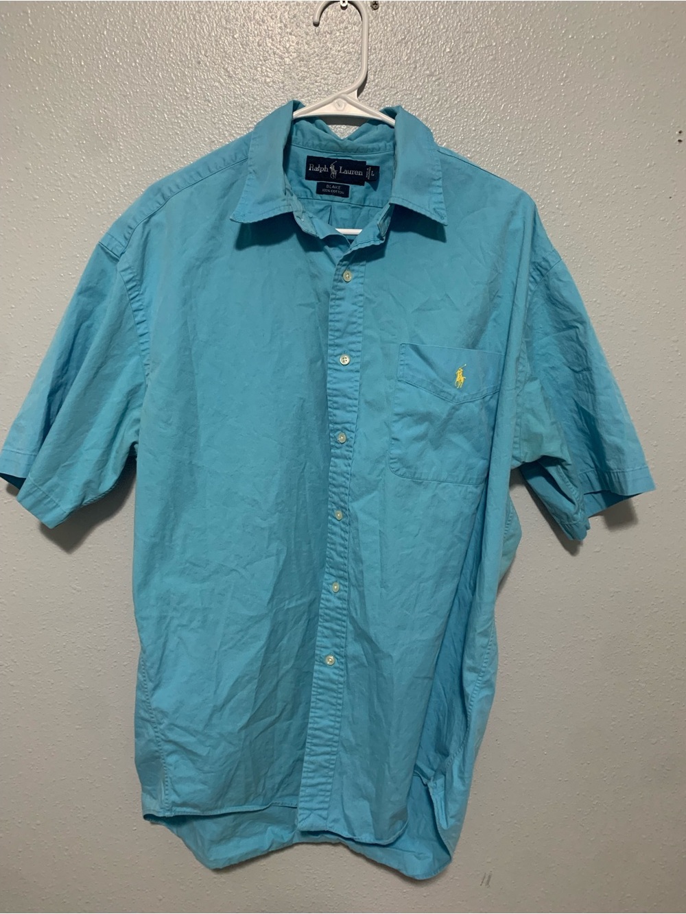 Ralph Lauren Turquoise Short-Sleeve Button-Down Shirt